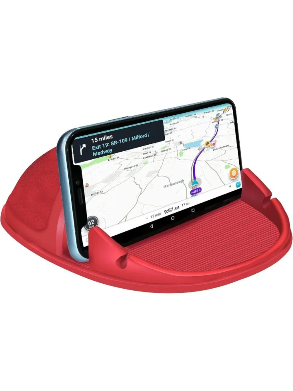 Universal Car Phone Holder & Mount - Silicone Dashboard Pad for iPhone, Samsung
